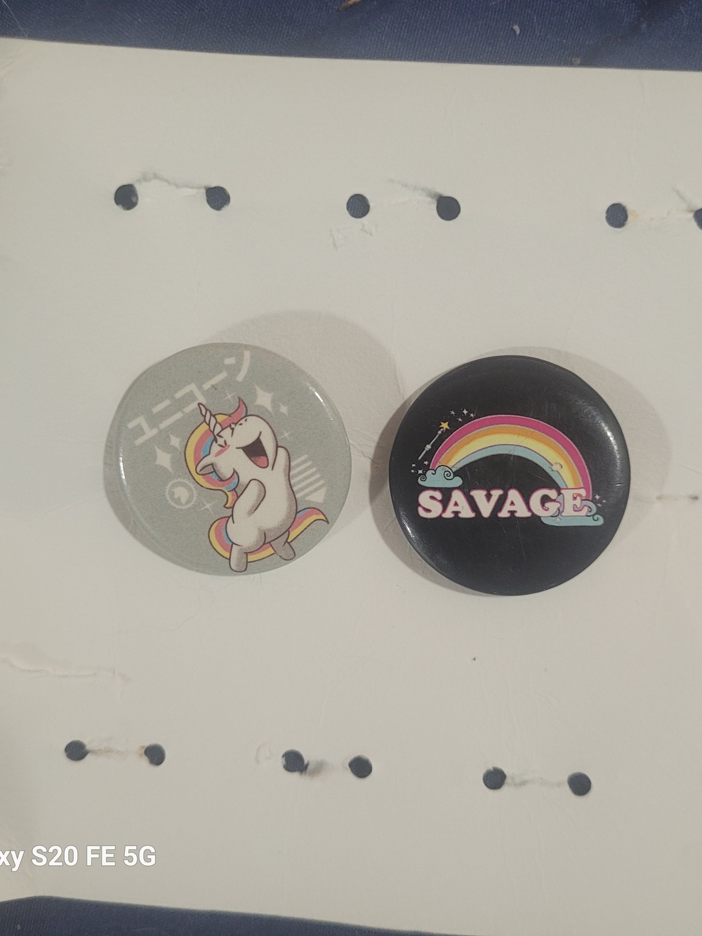 Unicorn & Rainbow Pinback Button Set - Gray & Black